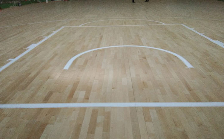 指接板NBA篮球场木地板双层龙骨结构