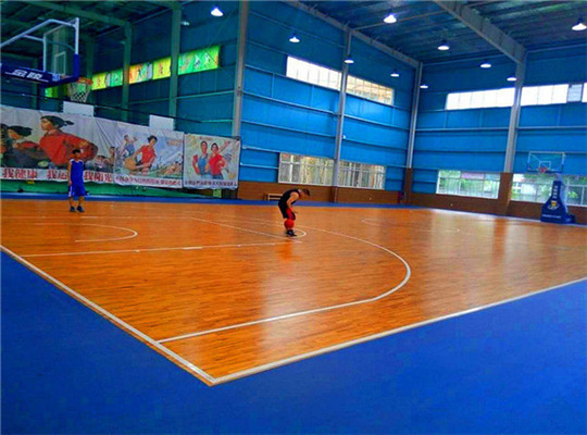 杭州怀城体育中心篮球馆木地板铺设工程
