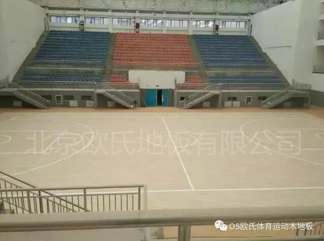 青海省黄南州体育馆运动木地板案例图3