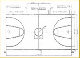 变更前篮球地板线