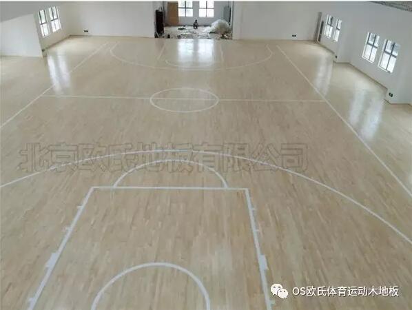 湖北天门杭州华泰小学篮球馆木地板铺设工程