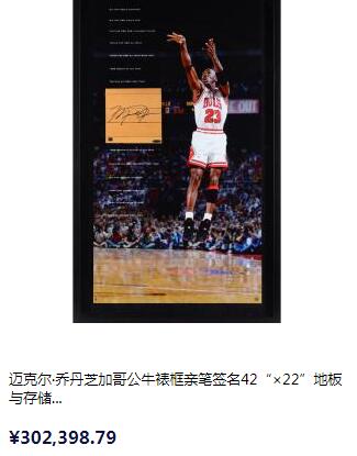  迈克尔.乔丹的签名的NBA篮球地板
