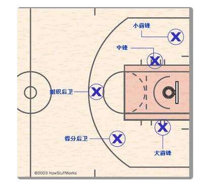 篮球队员位置分布图解